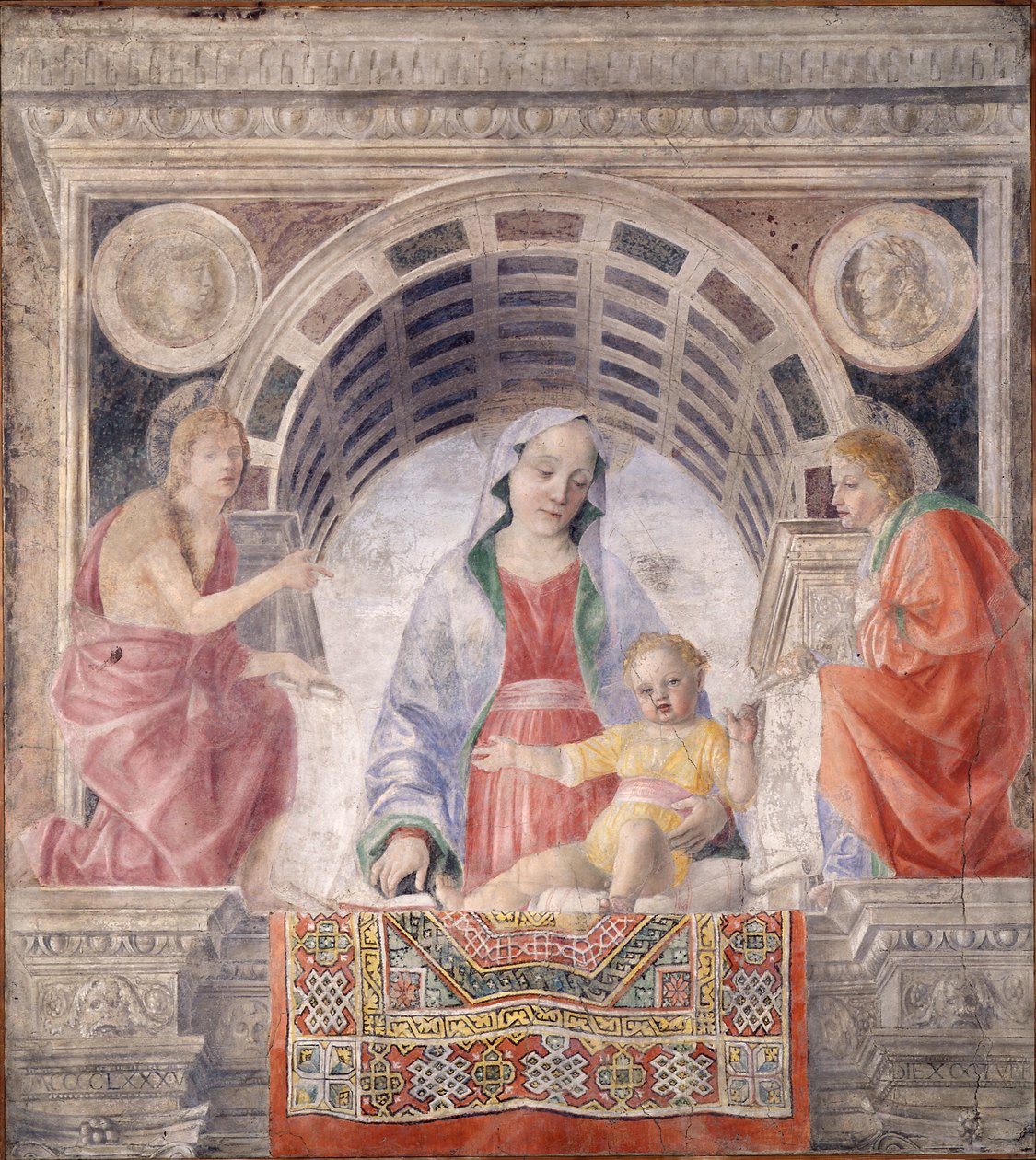 Madonna z Dzieciątkiem i święci Jan Chrzciciel i Joavnni Evangelista autorstwa Vincenzo Foppa