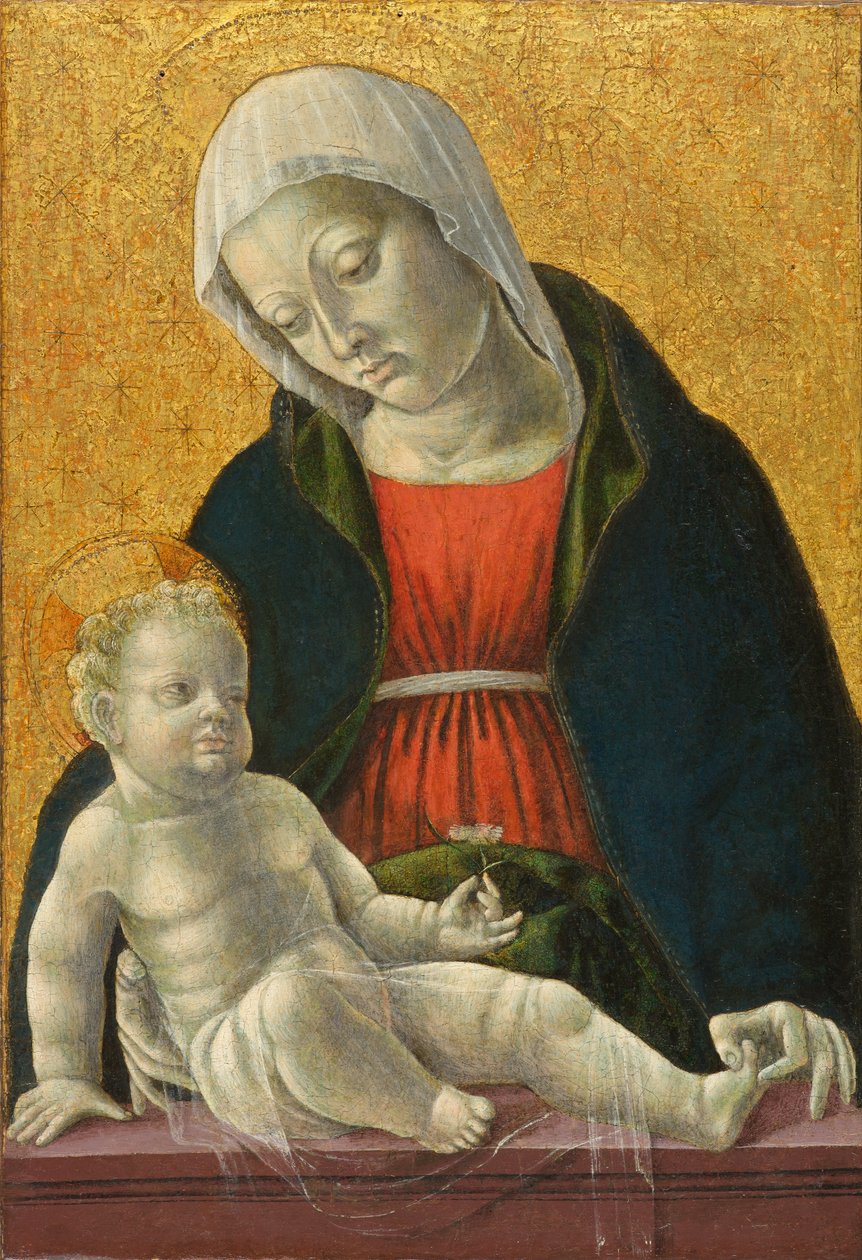Madonna z Dzieciątkiem, ok. 1460-1470 (tempera i złoty płatek na desce) autorstwa Vincenzo Foppa