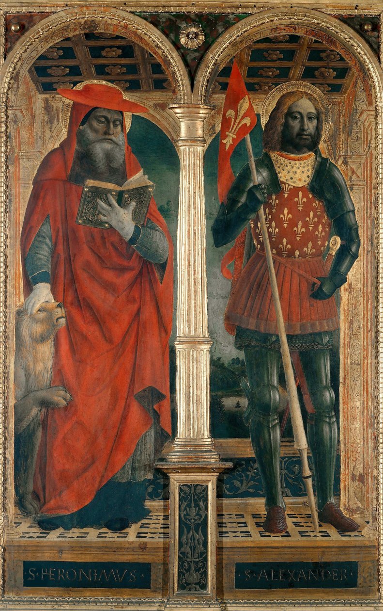 Święci Hieronim i Aleksander. Poliptyk z Santa Maria delle Grazie, 1500-1505. autorstwa Vincenzo Foppa