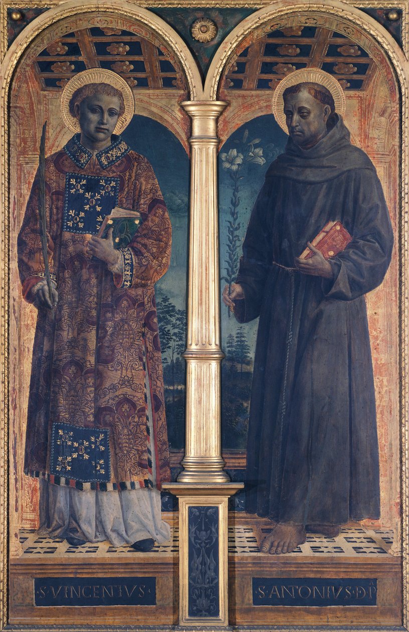 Święci Wincenty i Antoni, boczny przedział Ołtarza Santa Maria delle Grazie, Vincenzo Foppa (ok. 1427-ok. 1515) autorstwa Vincenzo Foppa