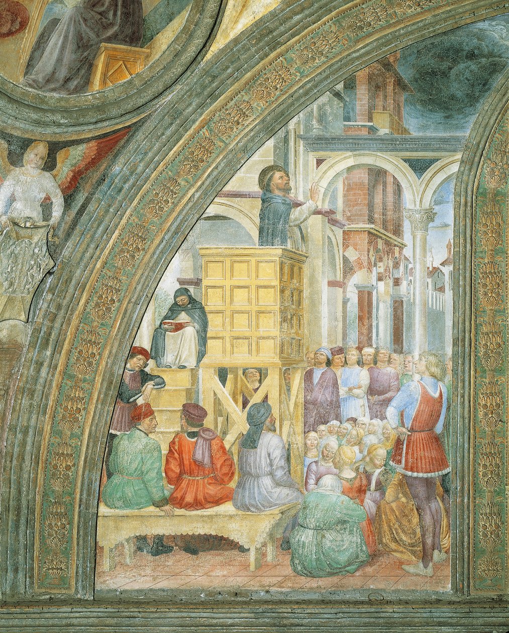 Cud obłoku, fragment z Opowieści św. Piotra Męczennika, Vincenzo Foppa autorstwa Vincenzo Foppa