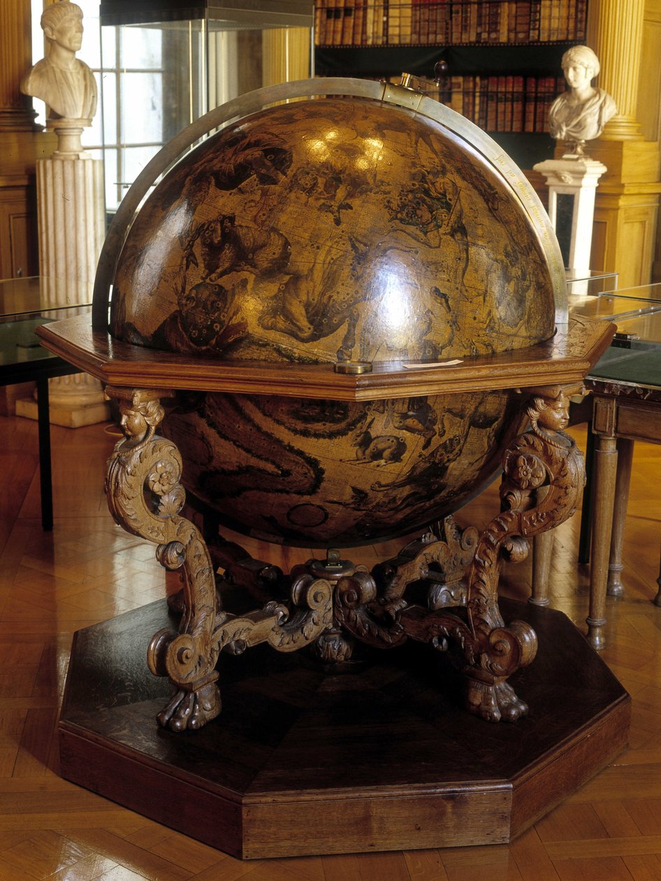 Niebiański glob Coronelli do południka Gatellier. Kulę tę wykonał franciszkanin Vincenzo Coronelli (1650-1718). Instytut Francji w Paryżu. autorstwa Vincenzo Maria Coronelli