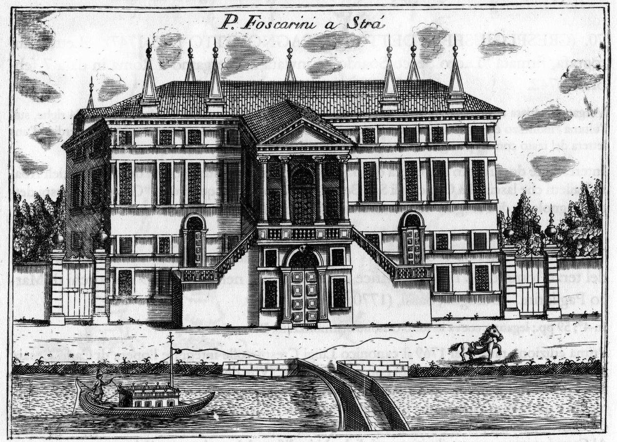 Pałac (Palazzo) Foscarini w Stra koło Wenecji. w „Singularity of Venice” Vincenzo Coronelli (1650-1718). autorstwa Vincenzo Maria Coronelli