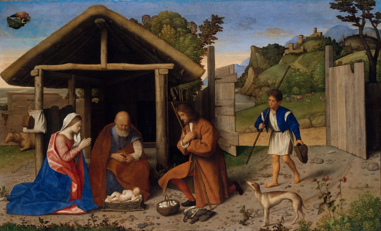 Adoracja pasterzy, ok. 1520 (olej na płótnie) autorstwa Vincenzo di Biagio Catena