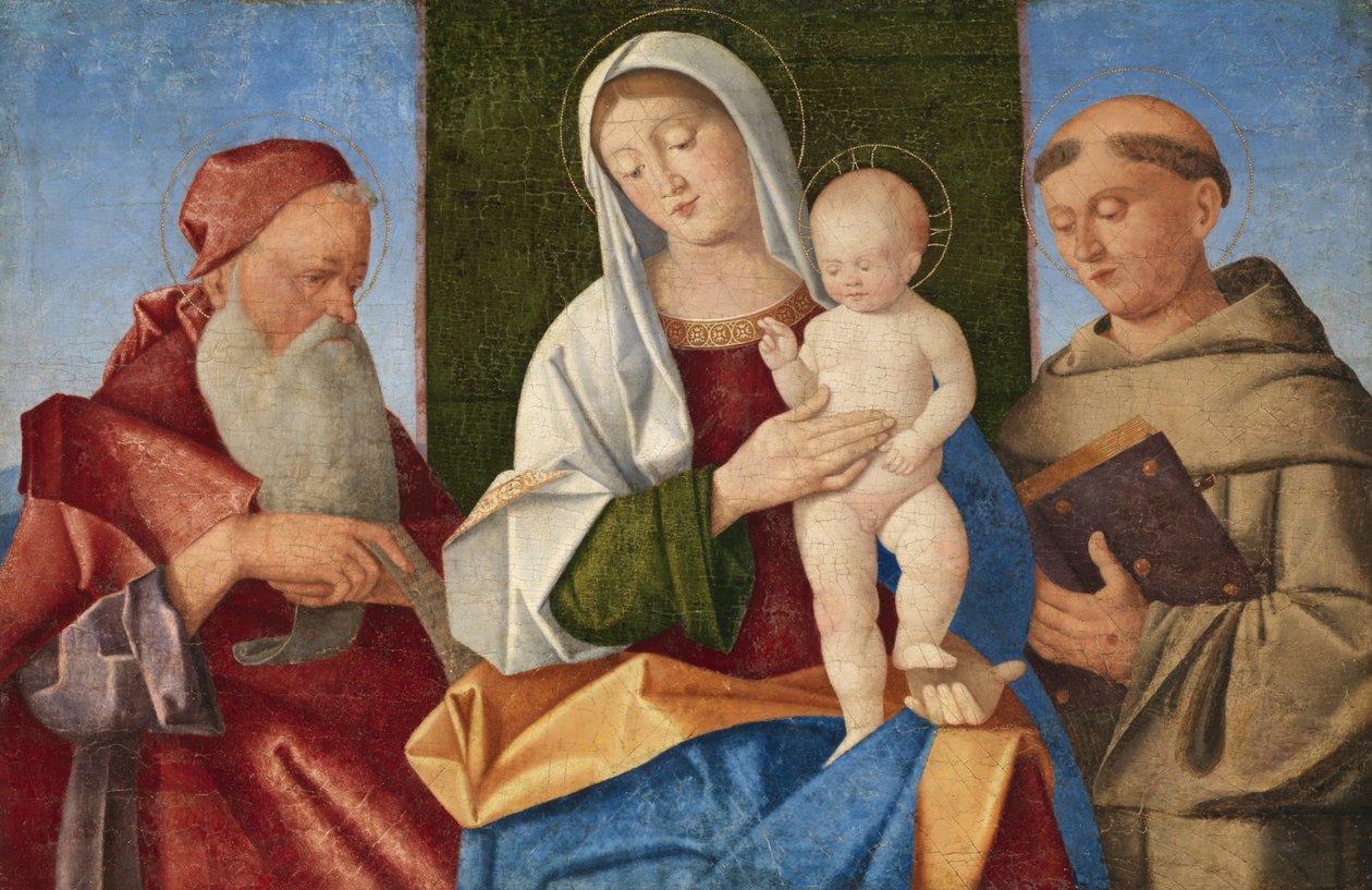 Dziewica z Dzieciątkiem między św. Hieronima a św. Franciszkiem, ok. 1510 autorstwa Vincenzo di Biagio Catena