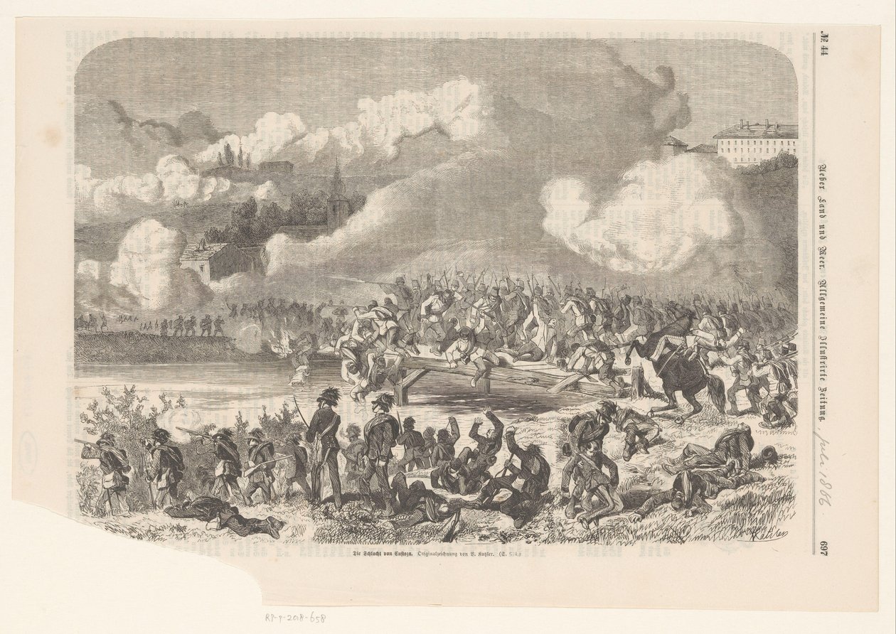 Bitwa pod Custozą, 1866 Die Schlacht con Custoza (tytuł na obiekcie) autorstwa Vinzenz Katzler