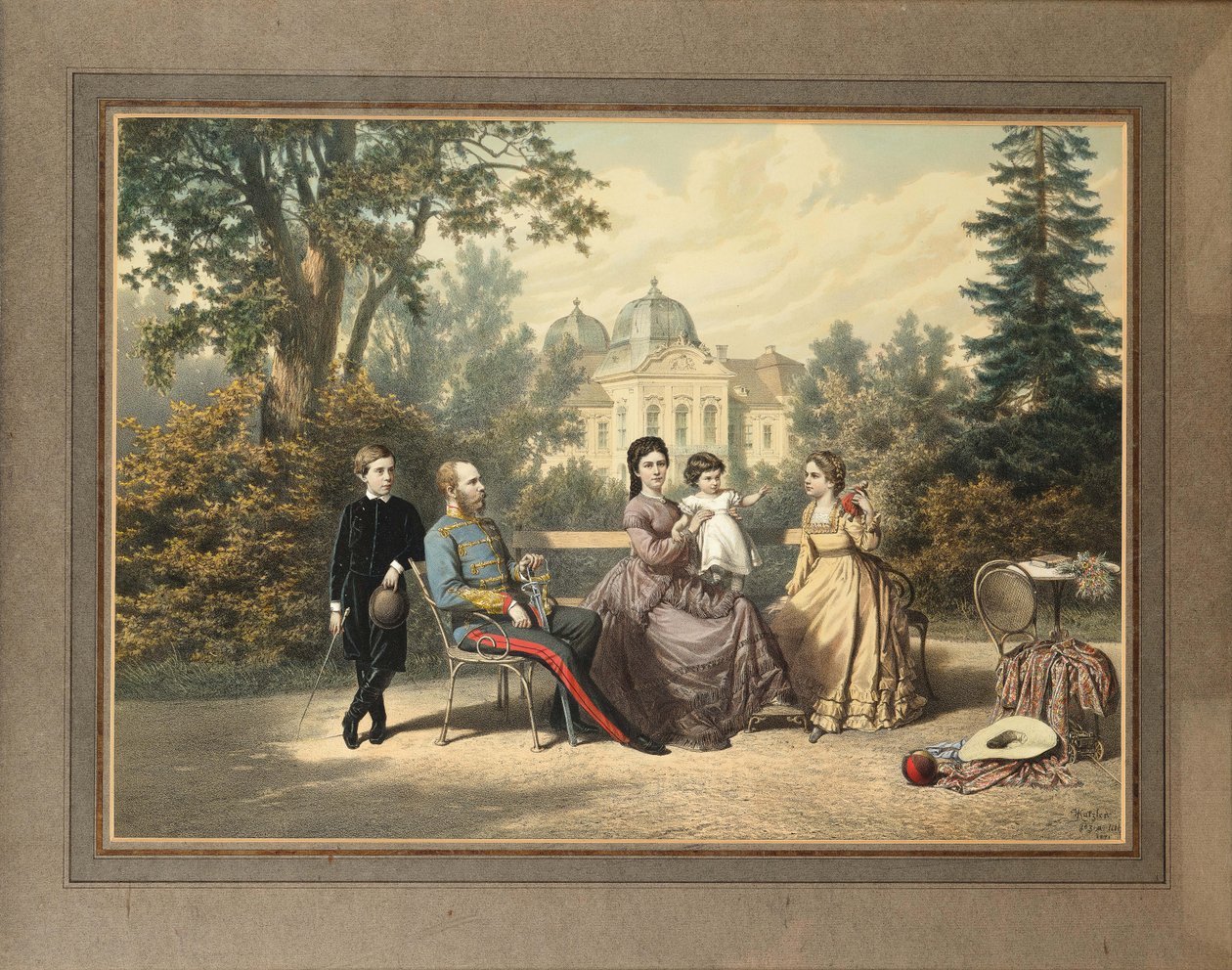 Rodzina cesarska w Gödöllo, 1871. autorstwa Vinzenz Katzler