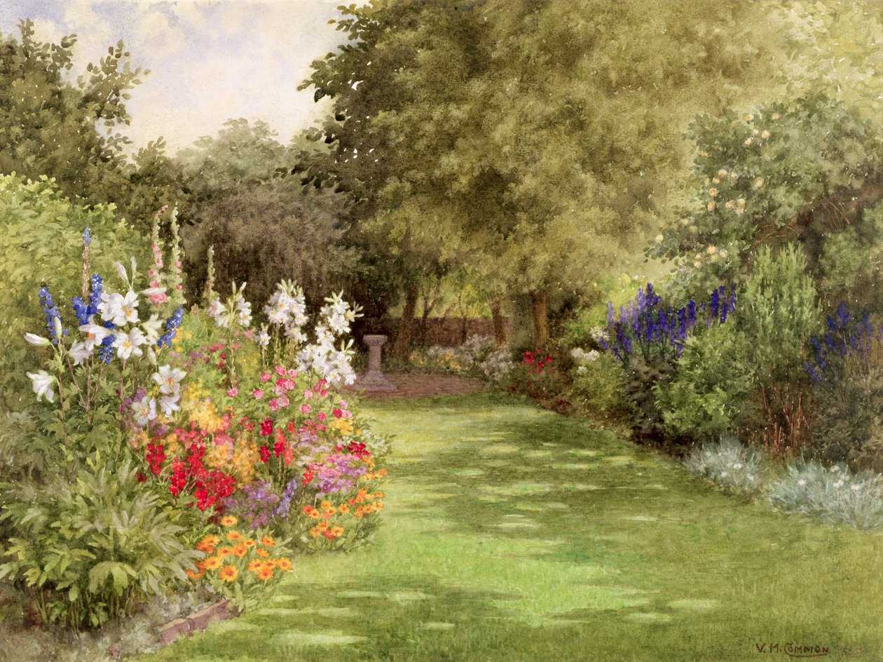 Ogród w lipcu, ok. 1910 (wc na papierze) autorstwa Violet Common