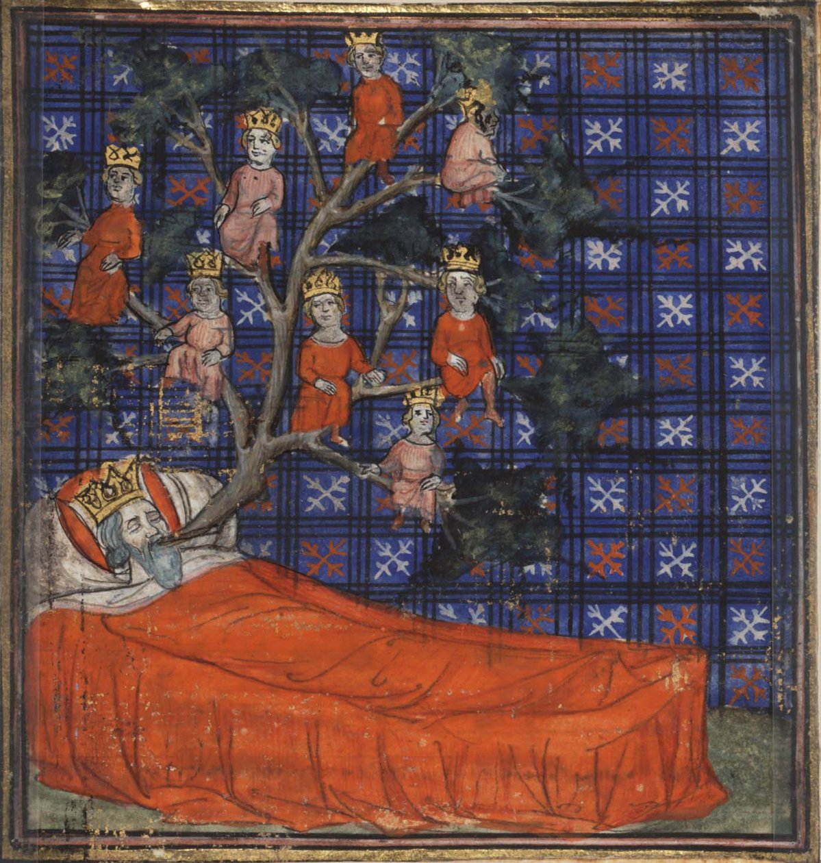 Drzewo Jessego z historyka Biblii Guiart des Moulins, 1400-1415 autorstwa Virgil Master