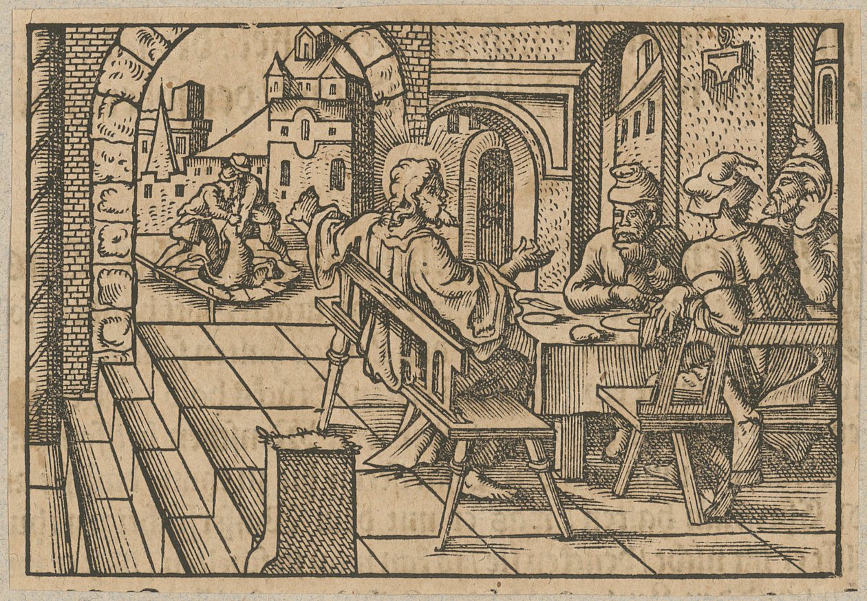 Chrystus przy stole z celnikiem i grzesznikiem autorstwa Virgil Solis