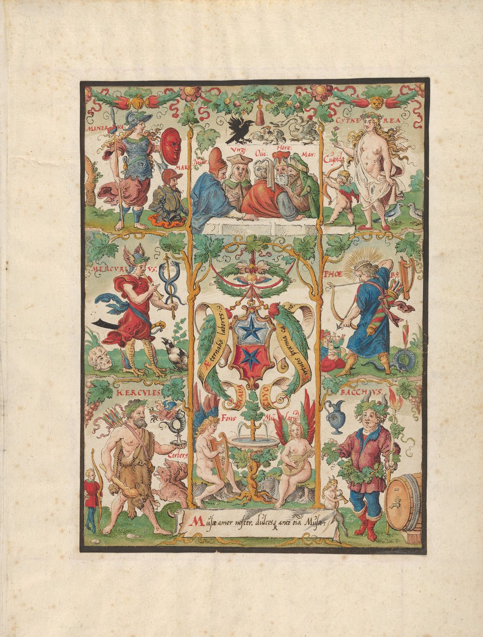 Alegoria klasyczna z herbem Ochsenfelderów, połowa XVI wieku. autorstwa Virgil Solis