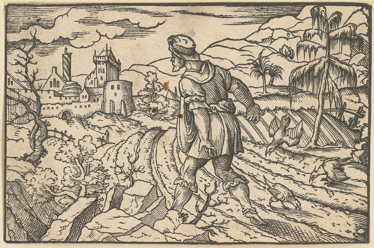 Wargi Izajasza zostały oczyszczone przez serafina [recto]; wizja Jeremiasza [verso] autorstwa Virgil Solis