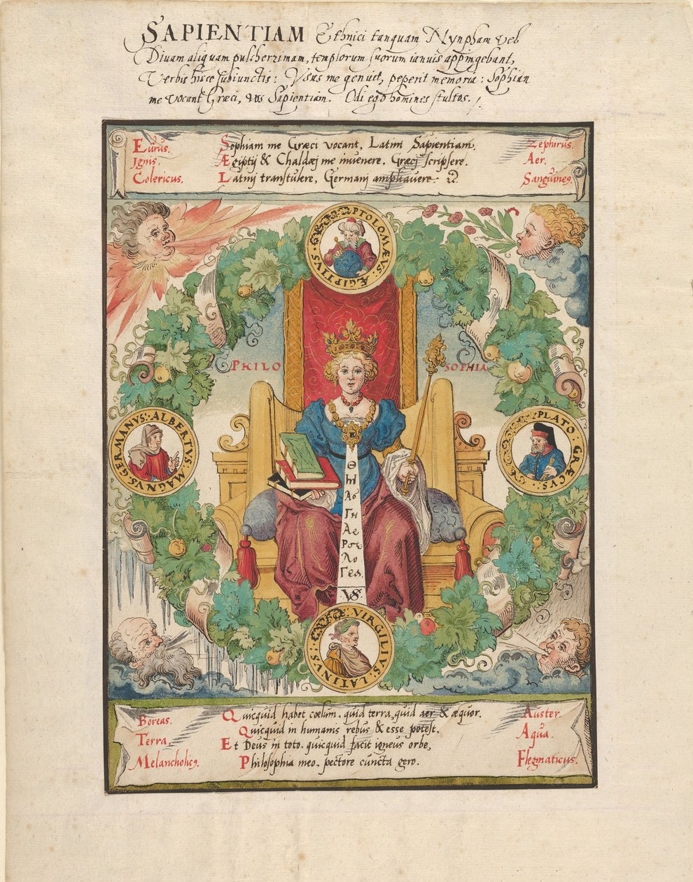 Filozofia na tronie, połowa XVI wieku. autorstwa Virgil Solis