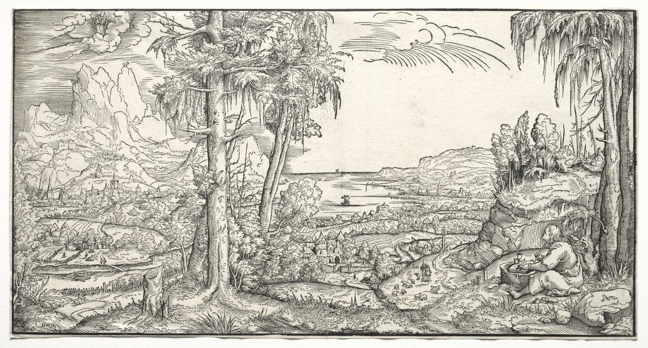 Św. Jan na wyspie Patmos autorstwa Virgil Solis