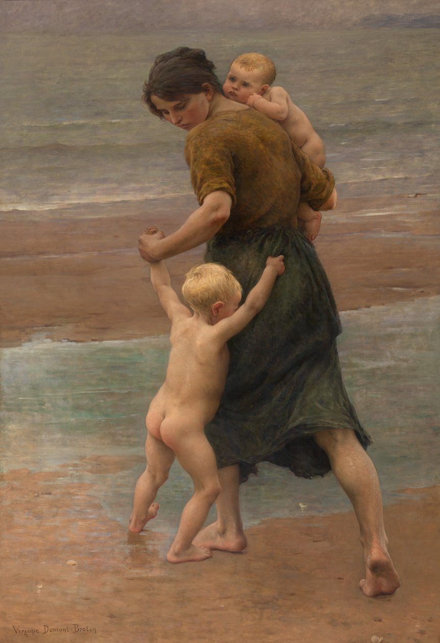 Into the Water! (olej na płótnie) autorstwa Virginie Demont Breton