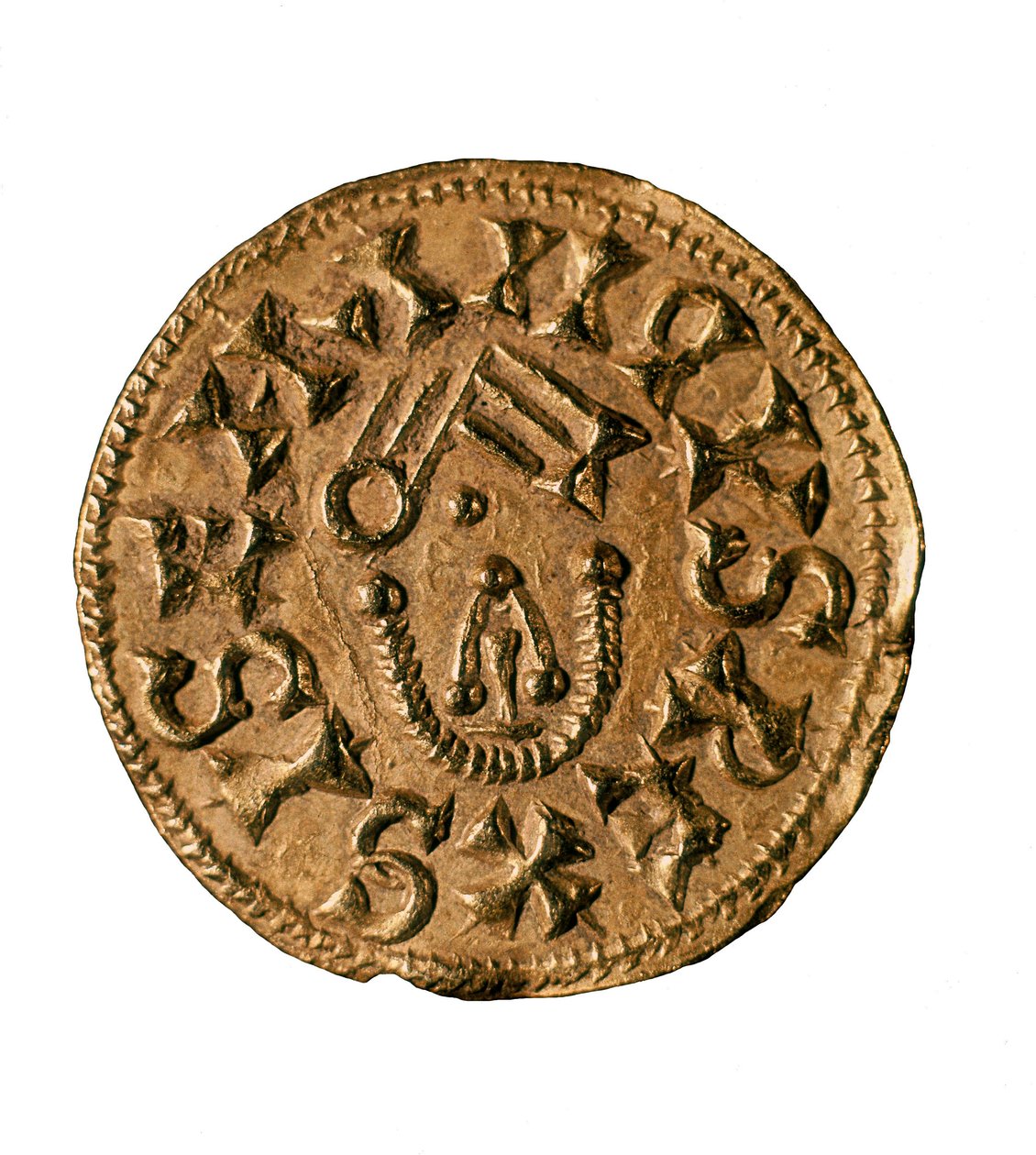 Tremisis (lub triens) króla Sisenanda, odlew w Tarraco, Hiszpania, VII w. (moneta) autorstwa Visigothic