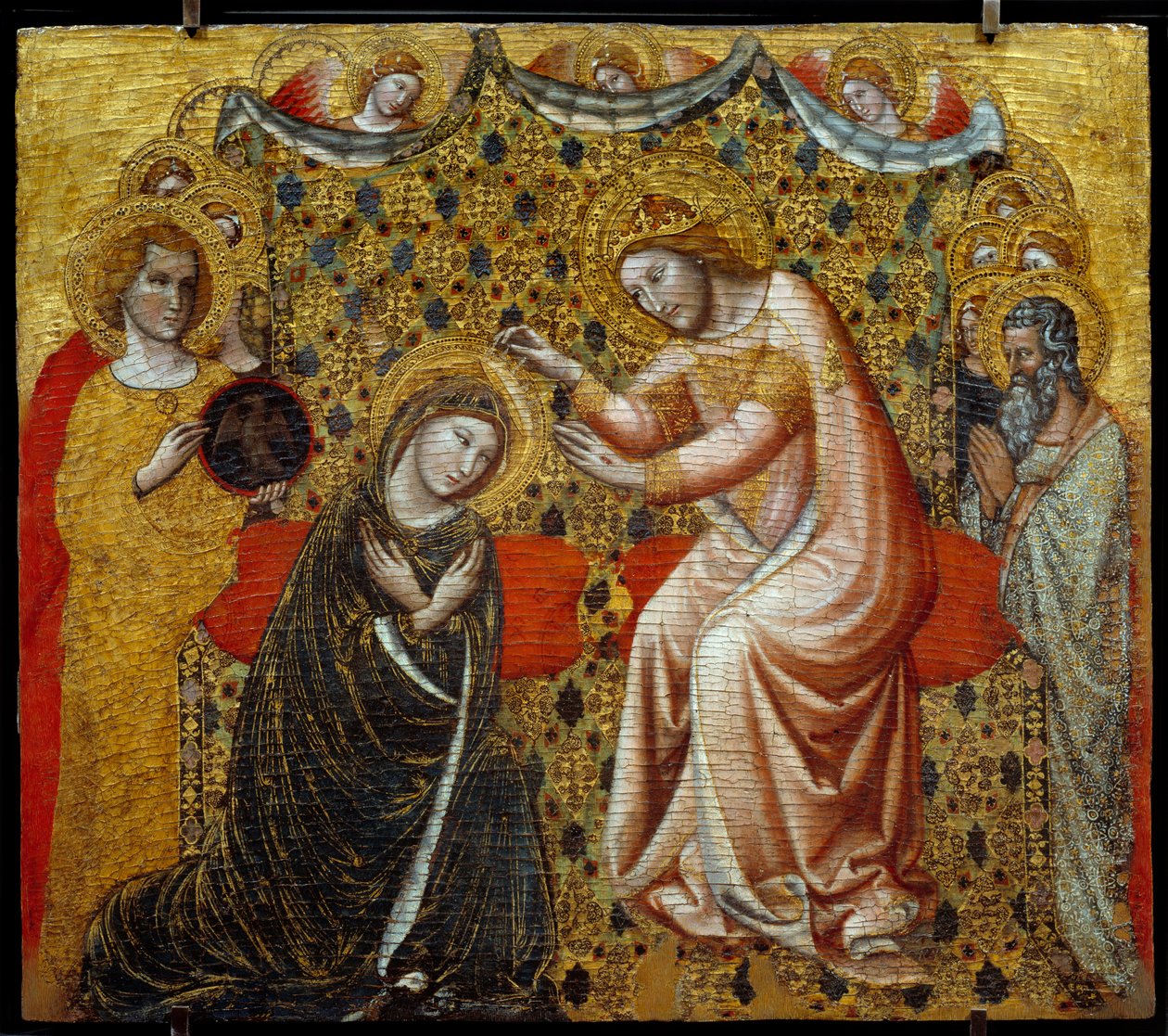 Koronacja Virgin Wood Obraz Vitale da Bologna (1289/1309-1359/1369) Paryż, Musee du Louvre autorstwa Vitale da Bologna