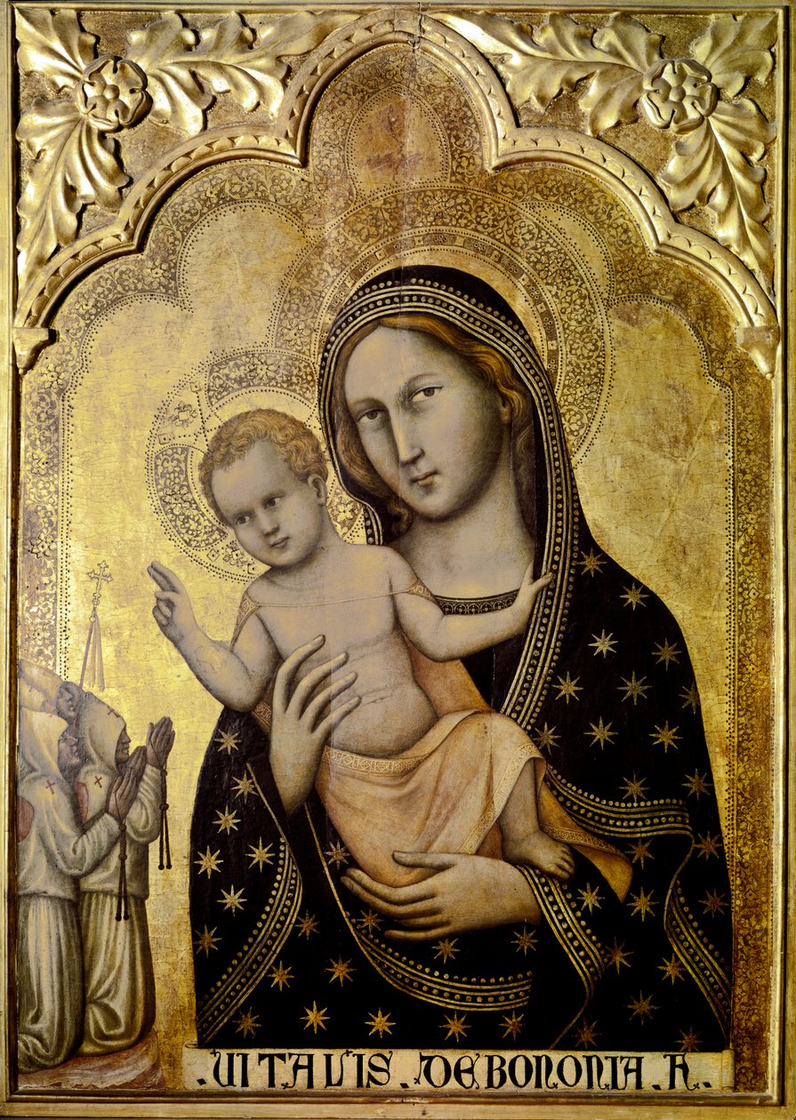 Madonna z Dzieciątkiem. 1345-1350. (tempera i złoto na panelu) autorstwa Vitale da Bologna