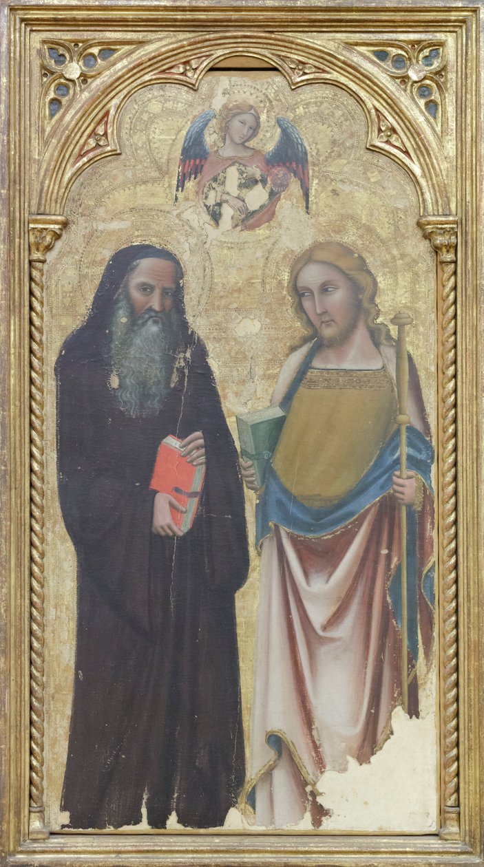 Święty Antoni Opat i Święty Jakub Większy, ok. 1350 (tempera na panelu) autorstwa Vitale da Bologna