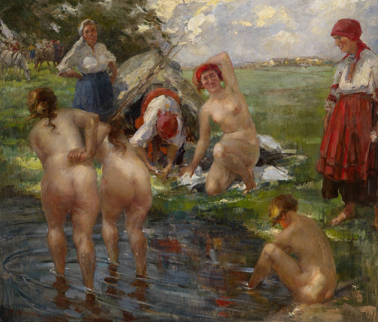 Kąpiących się autorstwa Vitali Gavrilovich Tikhov