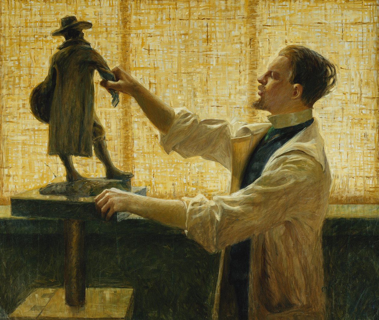 Rzeźbiarz Carl Eldh w swojej pracowni, 1908 autorstwa Vitalis Nyberg