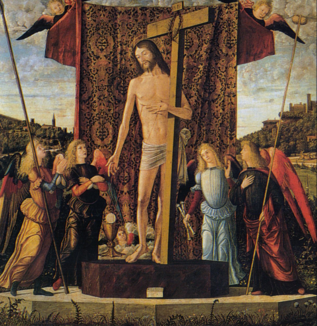Chrystus między czterema aniołami z narzędziami męki autorstwa Vittore Carpaccio