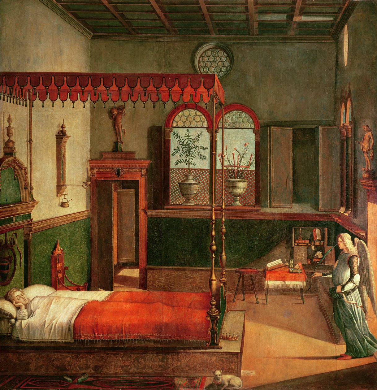 Sen św. Urszuli, 1495 (tempera na płótnie) (szczegóły w 156167) autorstwa Vittore Carpaccio