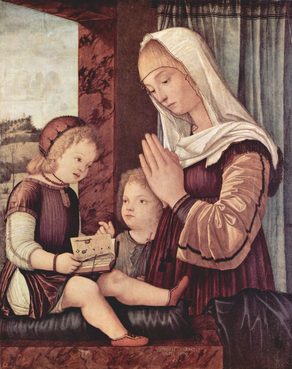 Maryja i Jan Chrzciciel adorują Dzieciątko Jezus autorstwa Vittore Carpaccio
