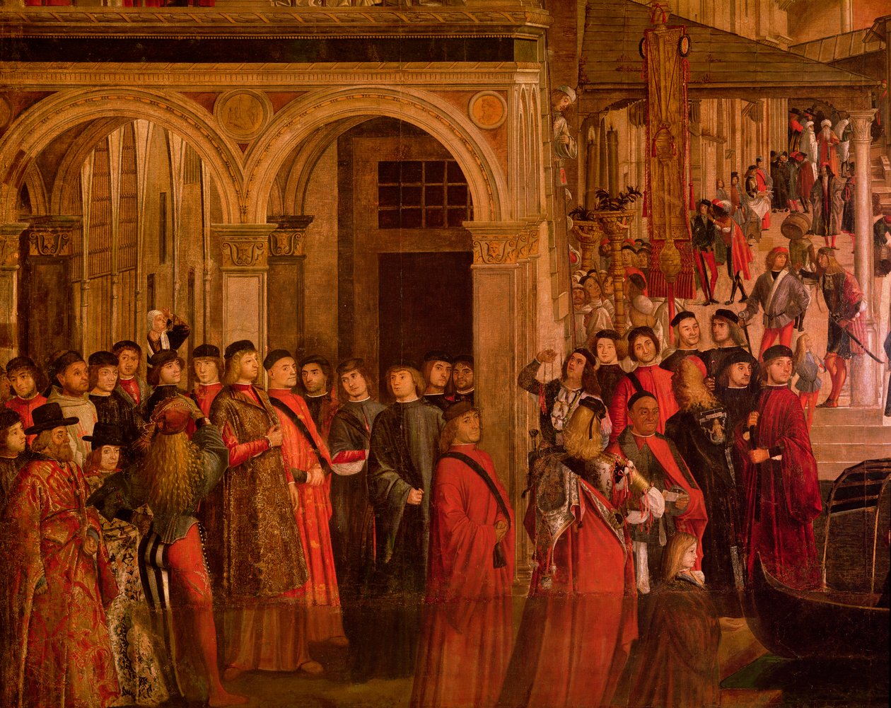 Cud Relikwii Krzyża Świętego na moście Rialto, 1494 olej na płótnie, detal z 119437 autorstwa Vittore Carpaccio