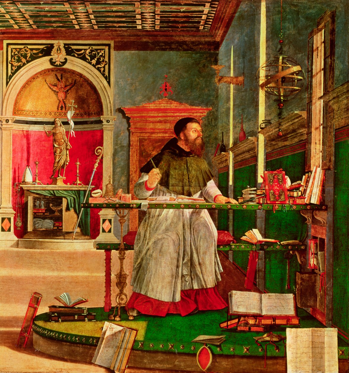 Wizja św. Augustyna, 1502-08 (szczegółowo) (zob. 932) autorstwa Vittore Carpaccio