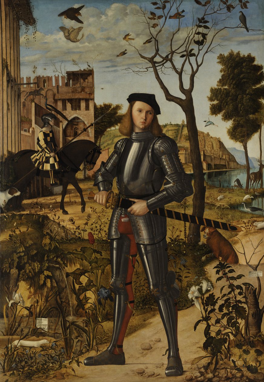 Młody rycerz w krajobrazie autorstwa Vittore Carpaccio