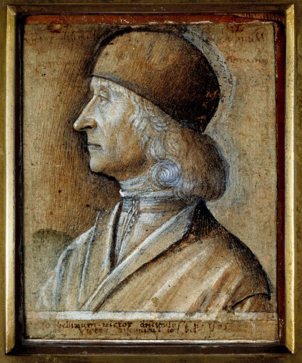 Portret Giovanniego Belliniego dit il Giambellino (1430-1516), weneckiego malarza renesansu. Rysunek Vittore autorstwa Matteo Belliniano (v.1485-1529) autorstwa Vittore Belliniano