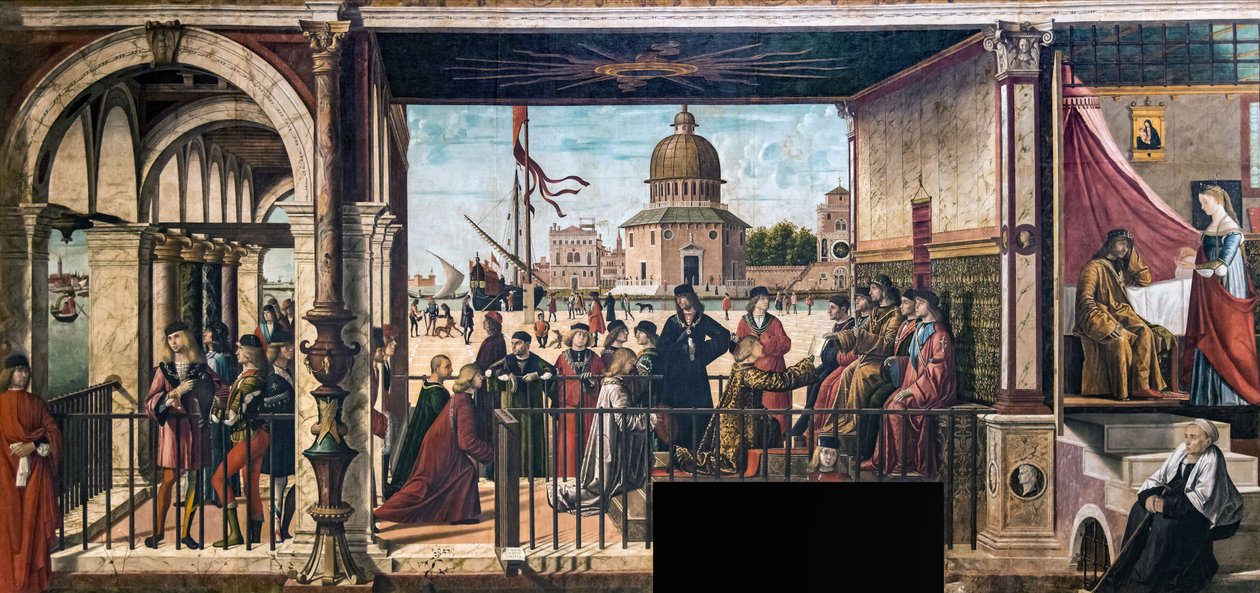 Przybycie angielskich ambasadorów na dwór króla Bretanii Legenda o..., 1495-150 autorstwa Vittore Carpaccio