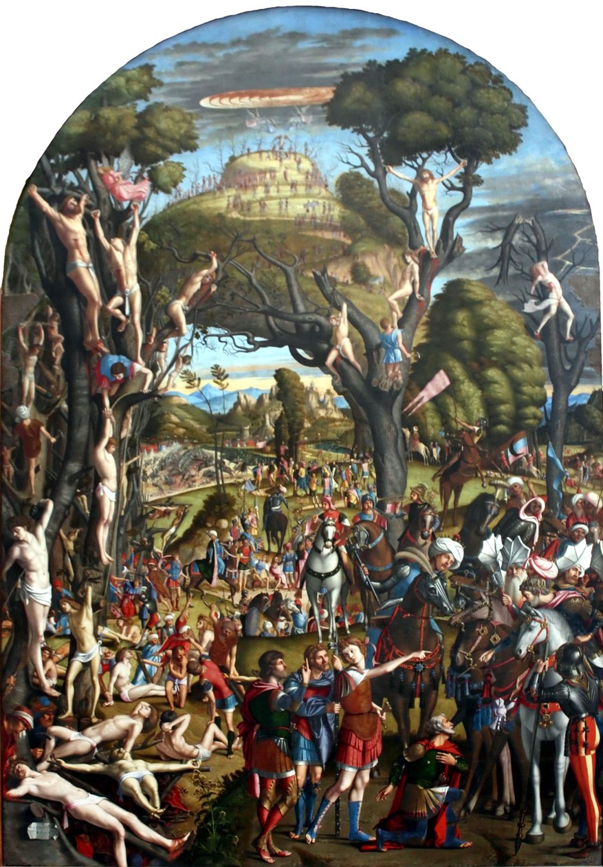 Ukrzyżowanie i apoteoza dziesięciu tysięcy męczenników z góry Ararat. autorstwa Vittore Carpaccio