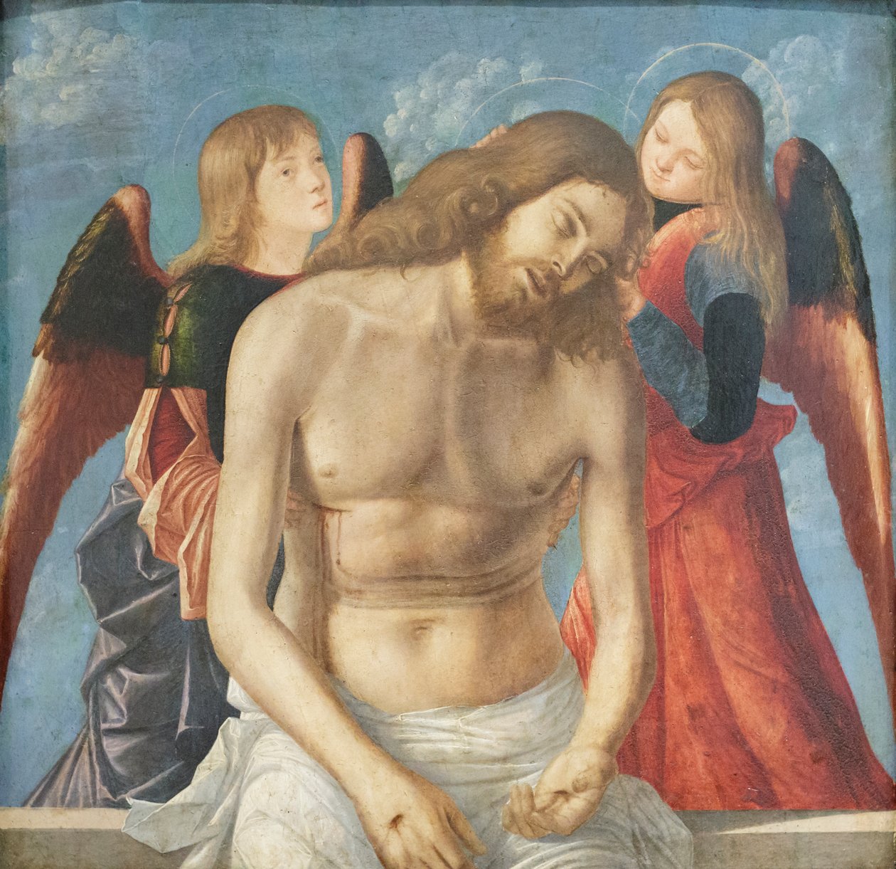 Martwy Chrystus podtrzymywany przez dwóch aniołów autorstwa Vittore Carpaccio