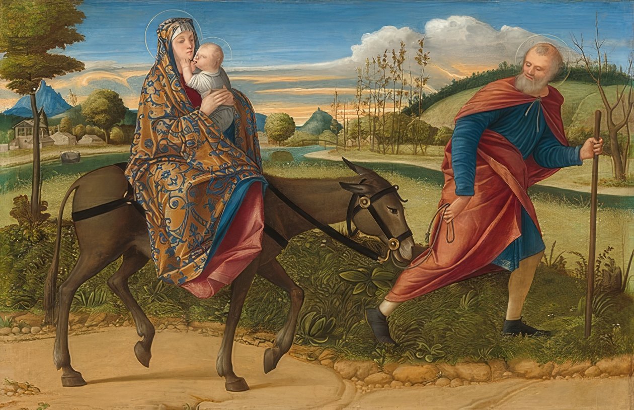 Ucieczka do Egiptu. Około 1515 autorstwa Vittore Carpaccio
