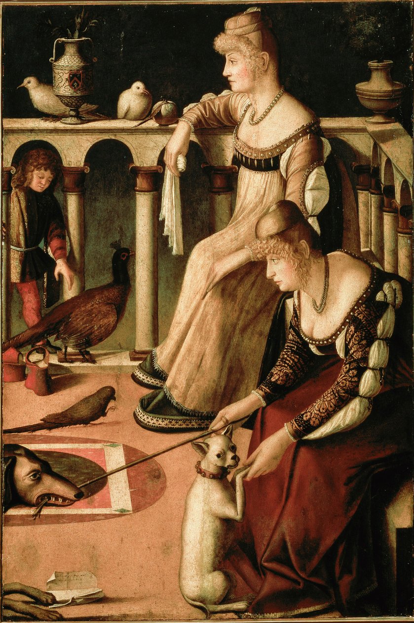 Due Lady Veneziane (Due cortigiane, Dwie Weneckie Kobiety, Dwie Kurtyzany) autorstwa Vittore Carpaccio