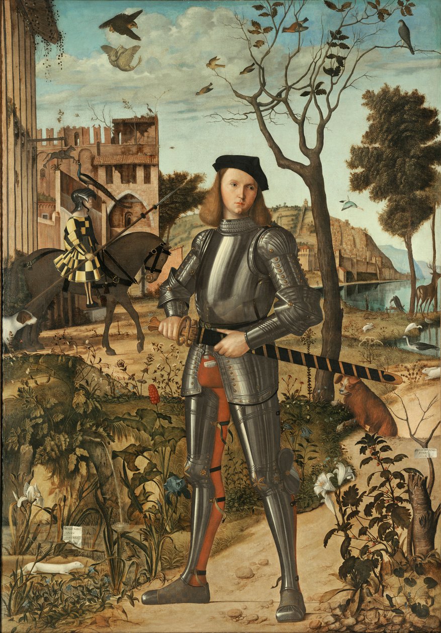 Młody rycerz w krajobrazie autorstwa Vittore Carpaccio