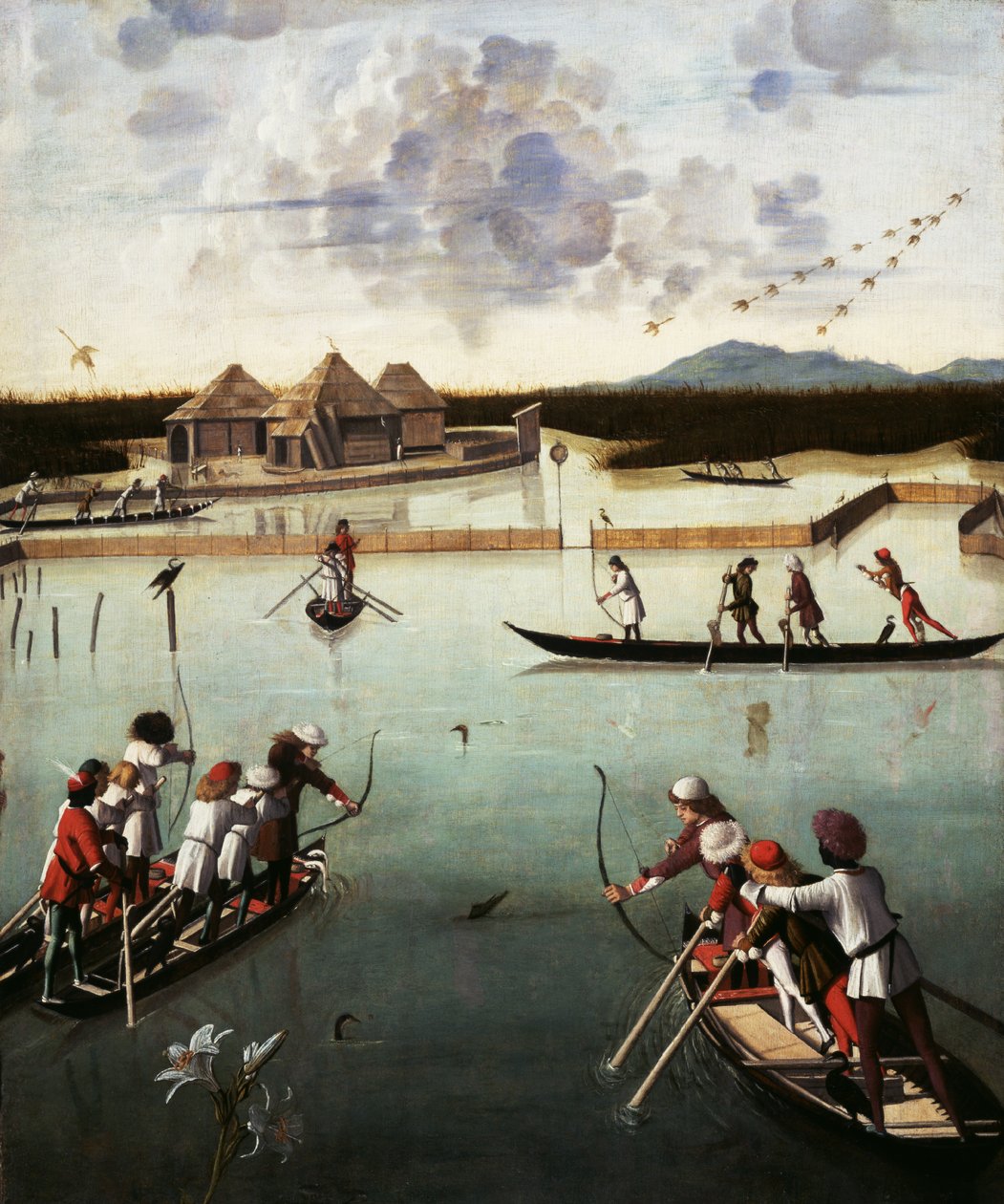 Polowanie na lagunie, ok. 1490-5 (olej na panelu) autorstwa Vittore Carpaccio