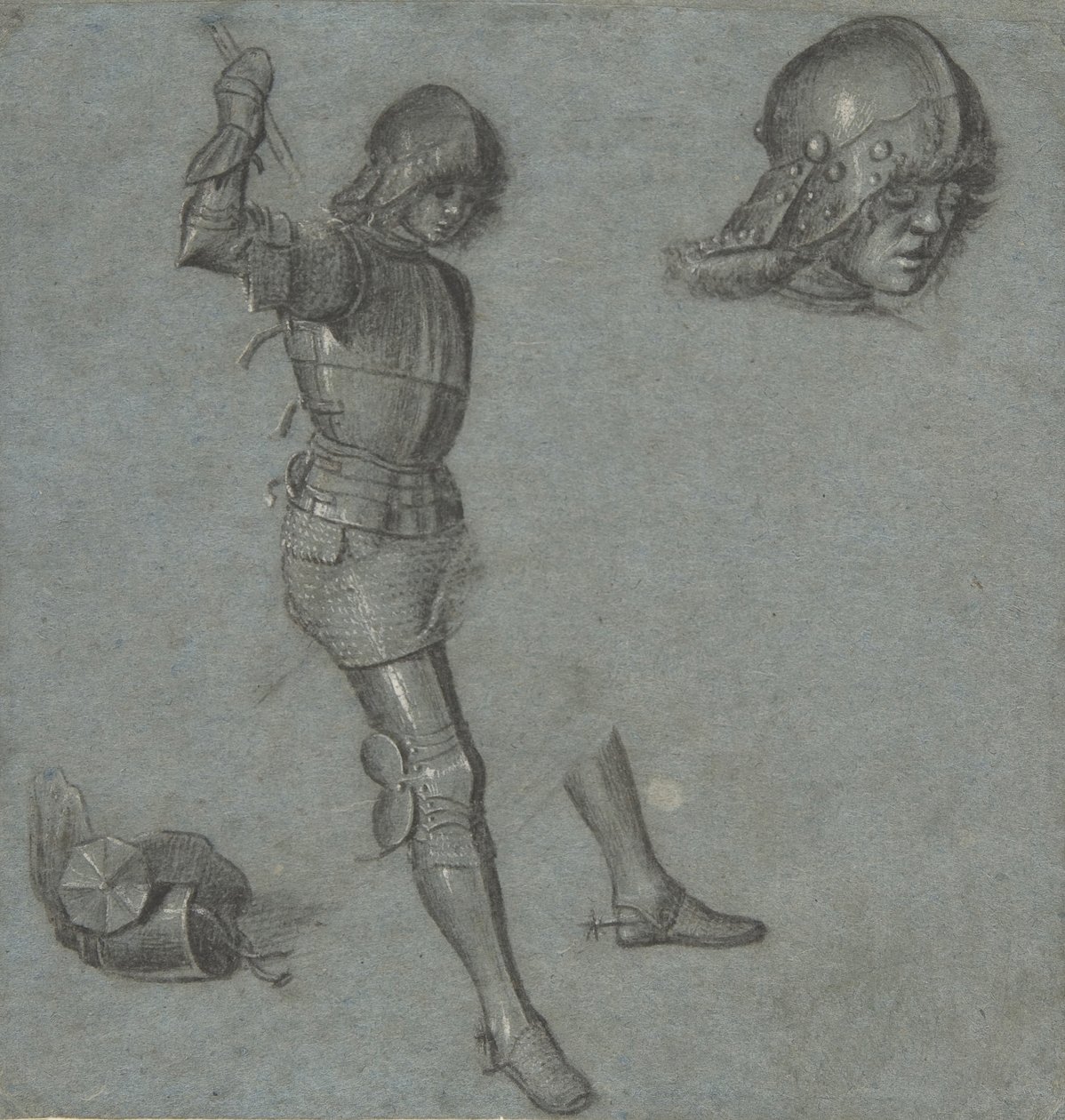 Studia siedzącego młodzieńca w zbroi, ca. 1505. autorstwa Vittore Carpaccio