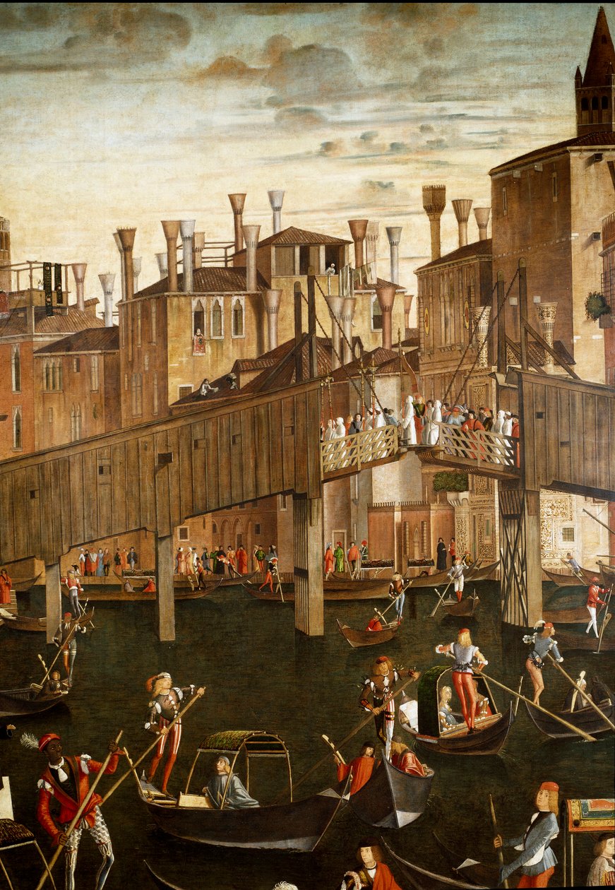 Cud Relikwii Krzyża Świętego na Moście Rialto w Wenecji, Detal. Obraz Vittore Scarpazza dit Vittore Carpaccio (1460-1525) autorstwa Vittore Carpaccio
