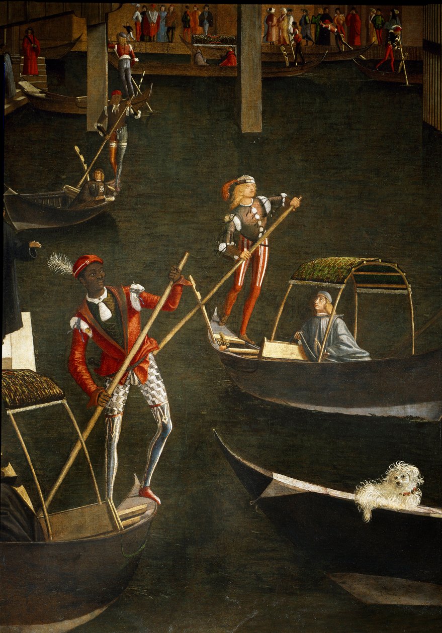 Cud Relikwii Krzyża Świętego na moście Rialto w Wenecji, detal. Obraz Vittore Scarpazza dit Vittore Carpaccio (1460-1525) autorstwa Vittore Carpaccio