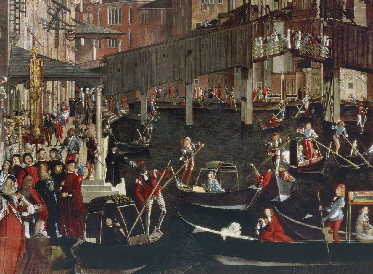 Cud Relikwii Krzyża Świętego na moście Rialto autorstwa Vittore Carpaccio