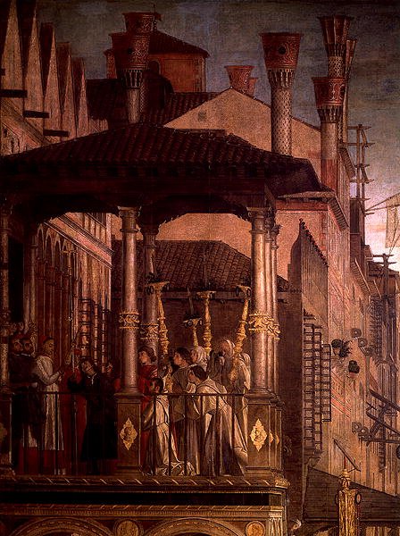 Cud Relikwii Krzyża Świętego na moście Rialto (olej na płótnie) (detal z 119437) autorstwa Vittore Carpaccio