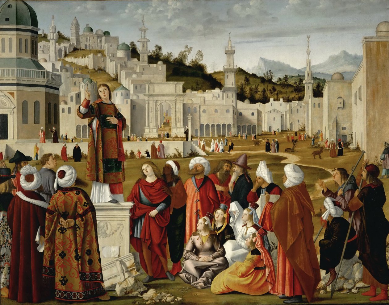 Kazanie św. Szczepana w Jerozolimie autorstwa Vittore Carpaccio