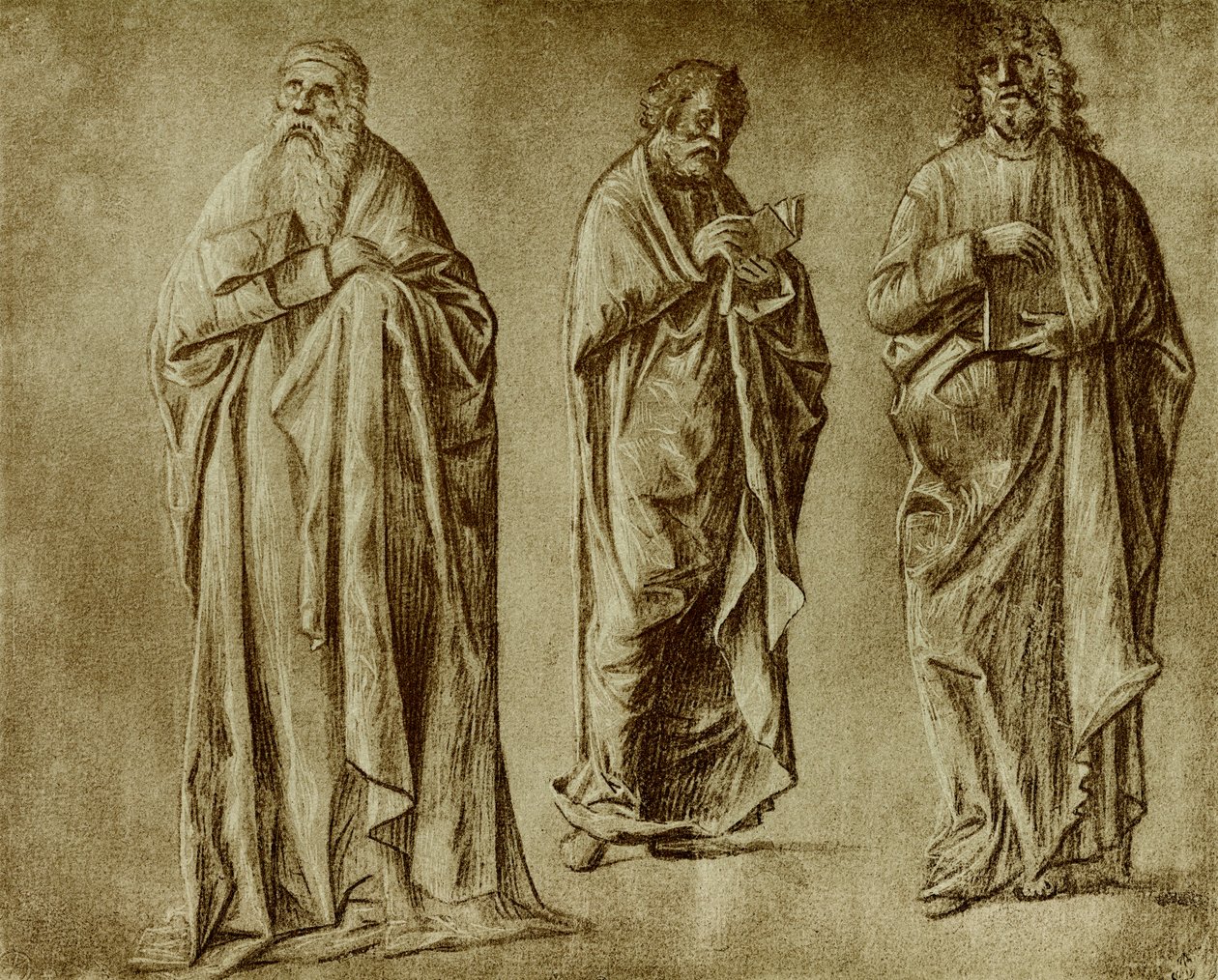 Studia trzech postaci dla świętych autorstwa Vittore Carpaccio