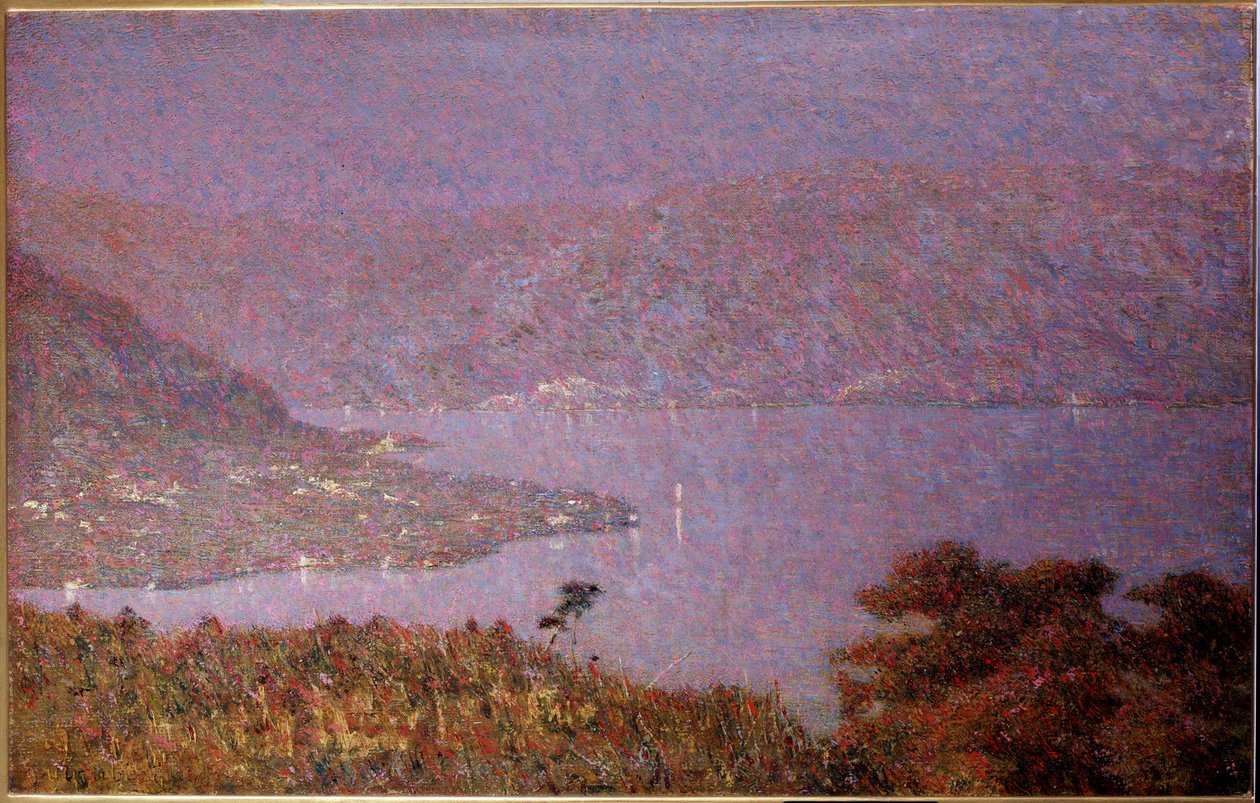 Perła miłości (Nebbiolina sul lago) (Mgła nad jeziorem, Mgły nad jeziorem) Obraz Vittore Grubicy de Dragon (1851-1920) 1896 Dim 33,5x51 cm Mediolan, Galleria d