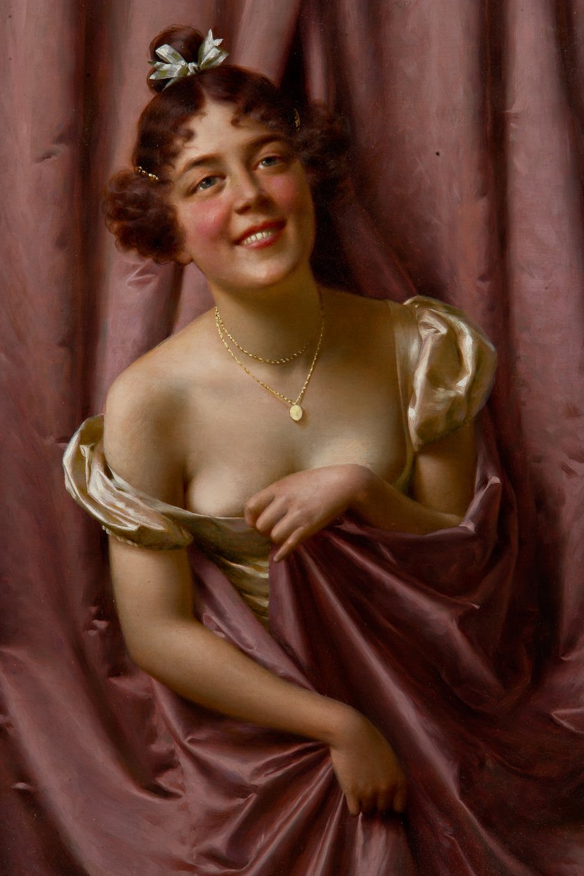 Dama w purpurze (olej na płótnie) autorstwa Vittorio Reggianini
