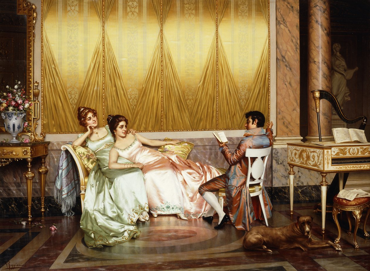 Czytanie poezji autorstwa Vittorio Reggianini