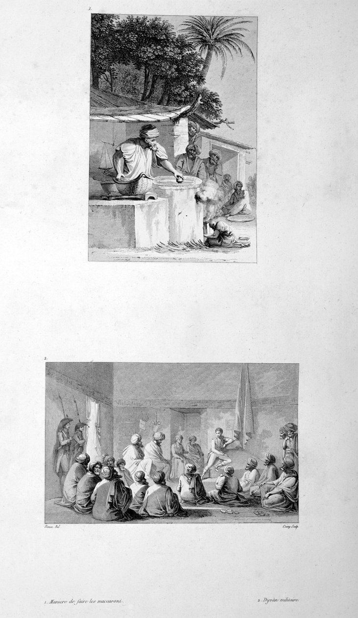 Robienie makaronu i spotkanie wojskowe, 1802 autorstwa Vivant Denon